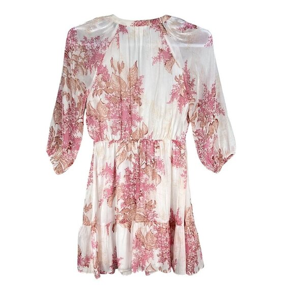 Lauren Conrad Womens M Floral Chiffon Tiered Ruffle Dress Feminine Cottagecore - Picture 3 of 16